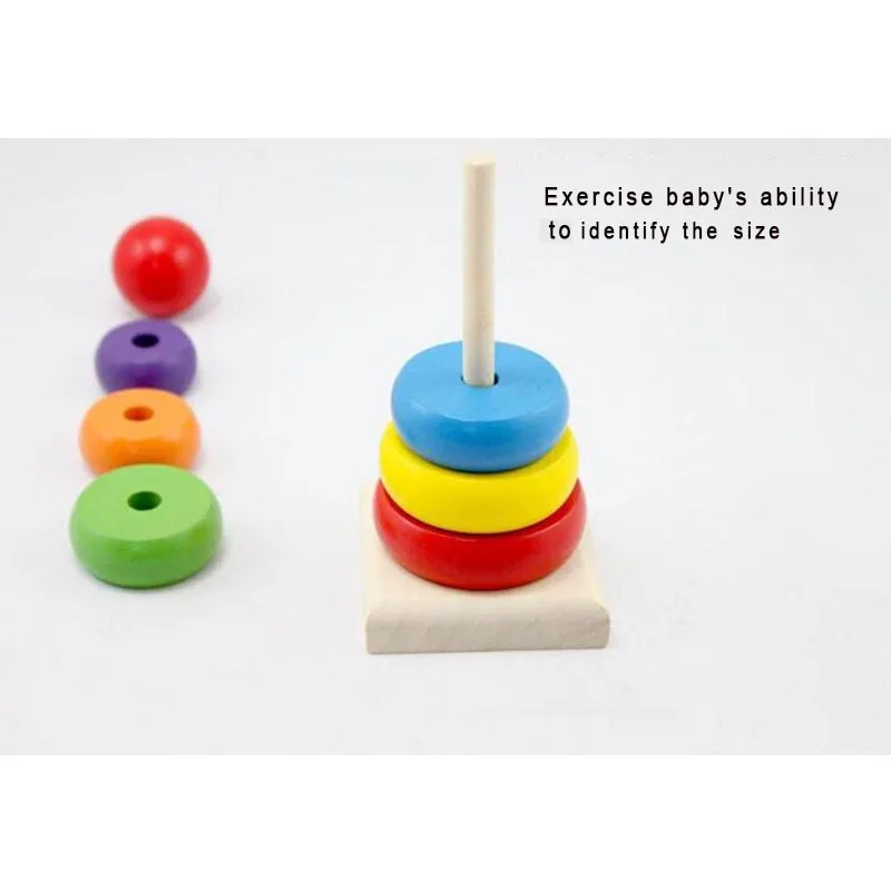 Радужная башня деревянное кольцо штабелируемые строительные блоки обучающая