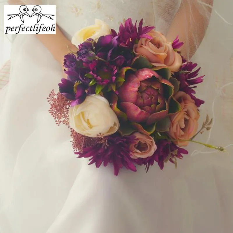 Винтажный букет perfectlifeoh искусственный ручной работы для свадьбы|bridesmaid wedding