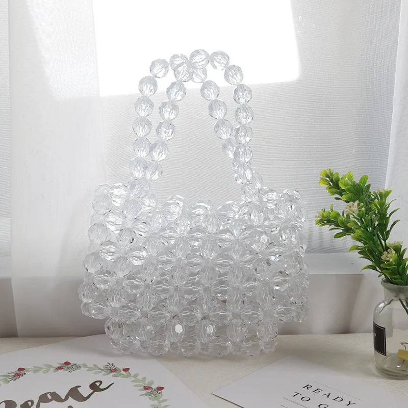 Прозрачный акрил бусины сумки ручной работы с кристаллами баггандбэги Женские