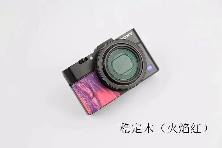 red Деревянная рукоятка для замены камеры sony RX100 II III VI RX100VII RX100M3 RX100M4 RX100M5 RX100M6 RX100M7 с лентой - Цвет: red