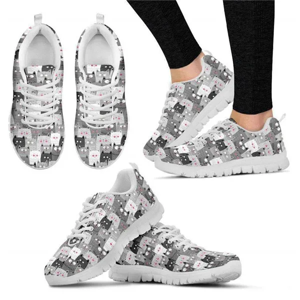 HK752AQ Jackherelook/Женская легкая Вулканизированная обувь; модные камуфляжные кроссовки с котом; Женская дышащая повседневная обувь из сетчатого материала - Цвет: HK752AQ