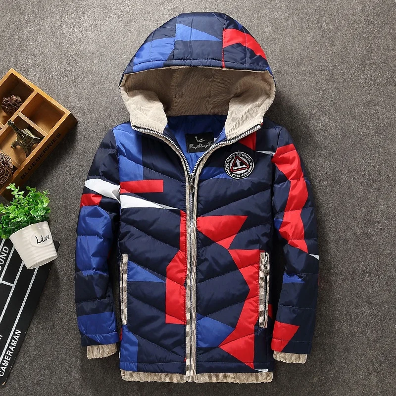 Детский пуховик для мальчиков новый цвет куртка с капюшоном толстая ткань | Мать