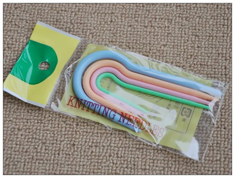 100 компл./лот u образная изогнутая игла ABS Смола Пластиковый вязаный кабель стежок