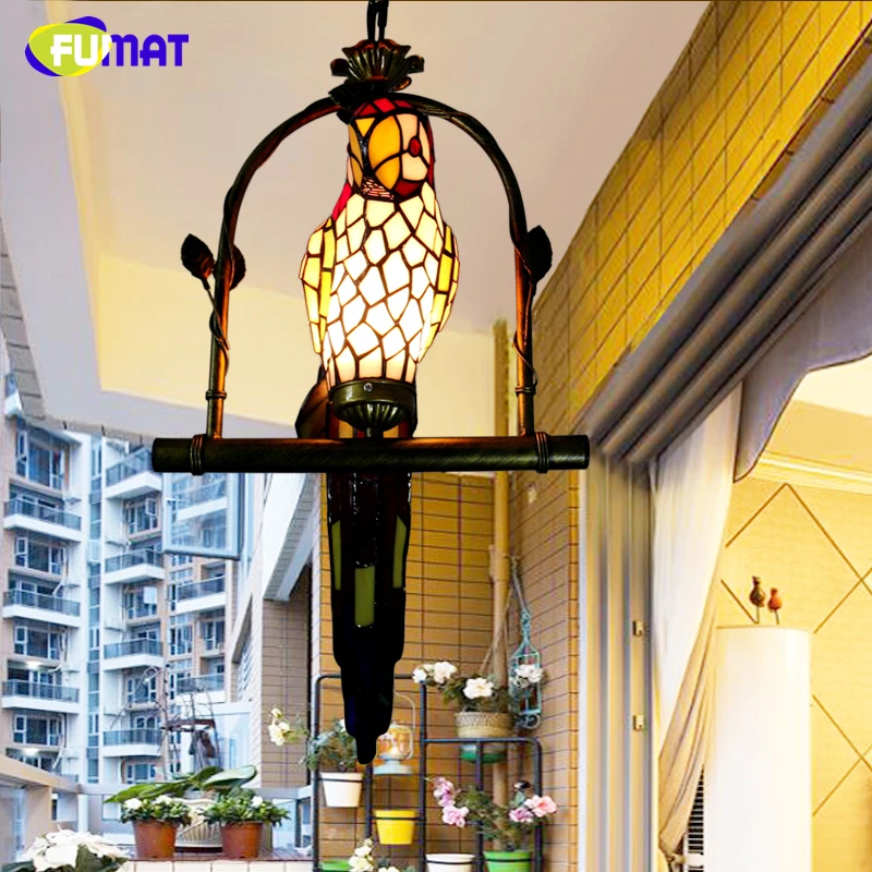 FUMAT Macaw птица подвесной светильник витражные висячие лампы для балкона прохода