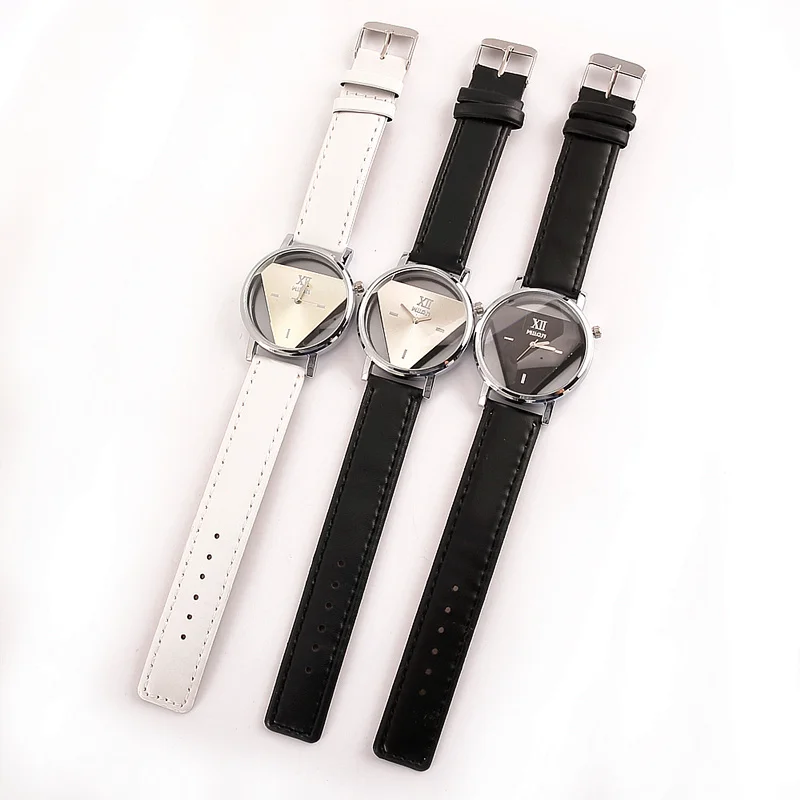 Relojes Mujer 2018 Британская мода ретро кожаные часы Женское платье Перевернутый