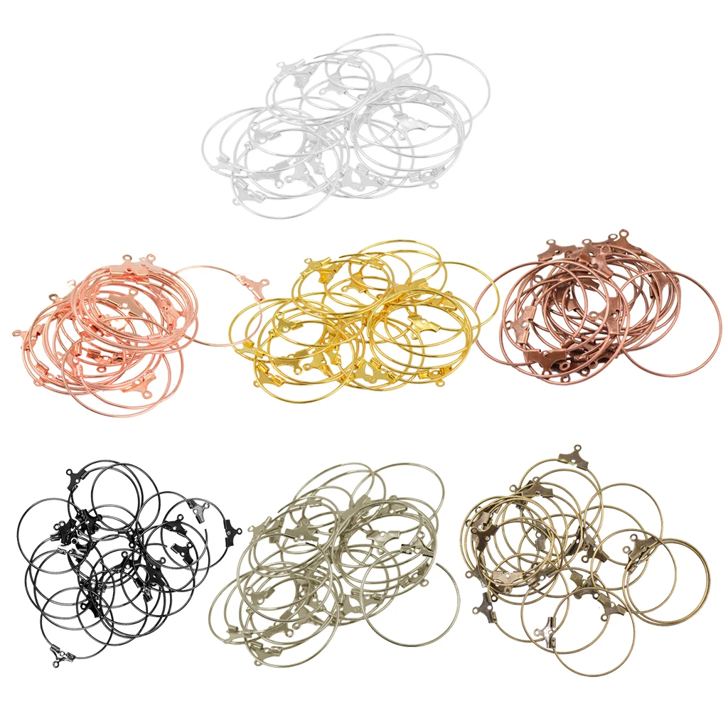 

20pcs DIY Crafts Brass Round Hoop Loop Ear Wire Jewelry Making Earrings DIY Findings Accessories
