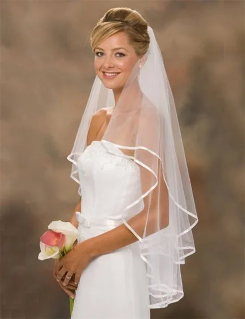

High Quality Romantic Short Wedding Veils Two Layer 75 cm Comb Wedding Bridal Party Tulle Veil