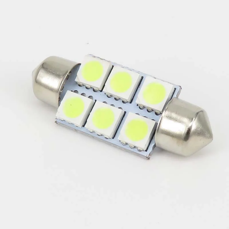 10 шт. Супер Белый 36 мм Гирлянда 5050 SMD 6 C5W Автомобиль Водить авто Двери Купола Свет Лампы Путь освещение 12 В Работы Лампы