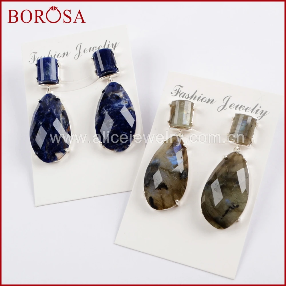BOROSA 3/5 пар серебряных цветов микро проложить Подвески с фианитом многородные