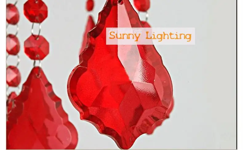 Современная Красная Люстра хрустальная лампа для свадебной комнаты кафе красные