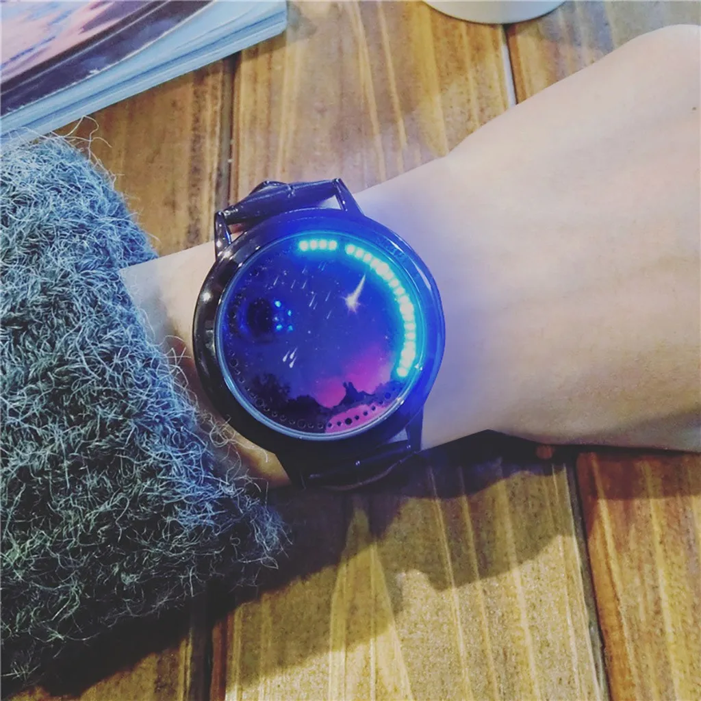 Модные мужские часы с черными дырками и звездами пара модных кожаных браслетов