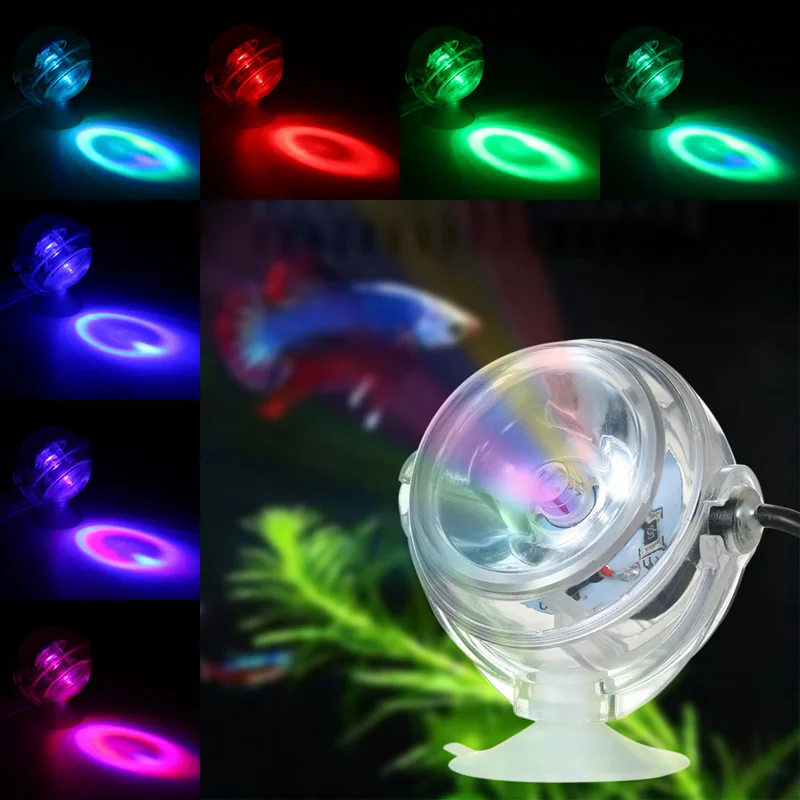 RGB Светодиодный s освещение для аквариума подводный светодиодный прожектор Водонепроницаемый светодиодный светильник для аквариума погружной Декор - Цвет: RGB