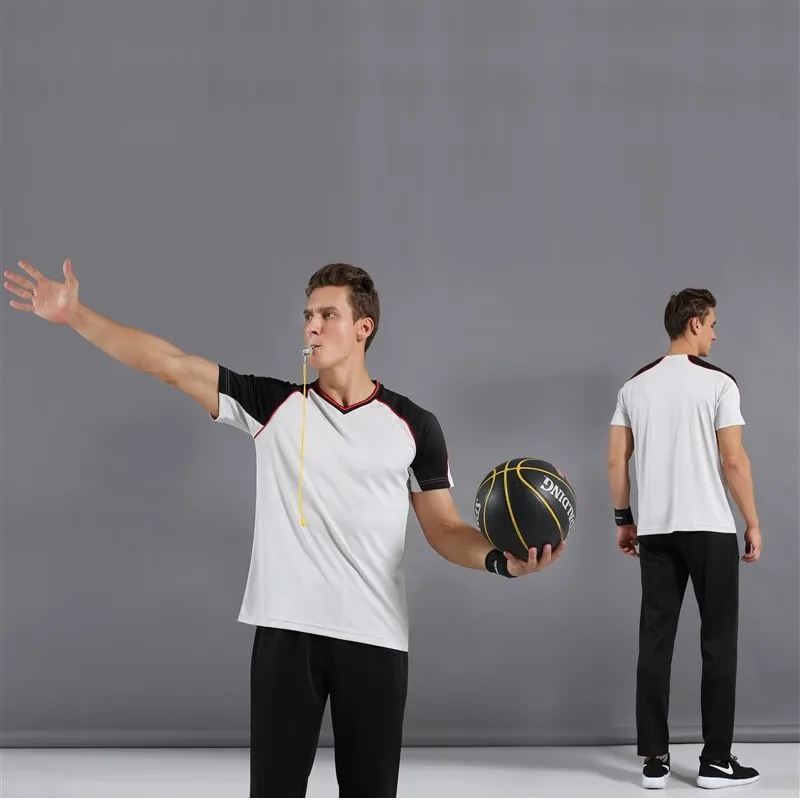 

Men Women Basketball Referee Jerseys Clothing 2pcs Sets Competition Basketball Judge Uniform Shirts Pants