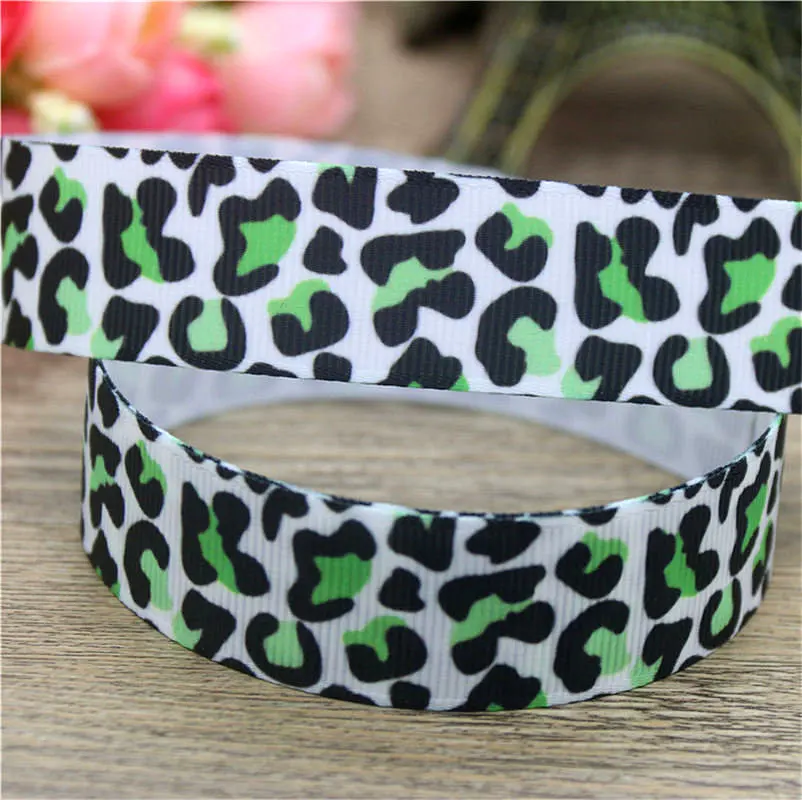 DUWES 50 ярдов корова леопард джунглей печатных grosgrain ленточный аксессуар для волос
