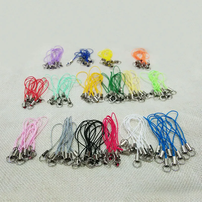 Черные мобильные ремешки Lariat веревка сплит кольца Брелоки для ключей подвески на