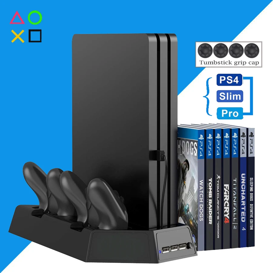 PS4/Slim/Pro вертикальная подставка контроллер зарядное устройство зарядная док
