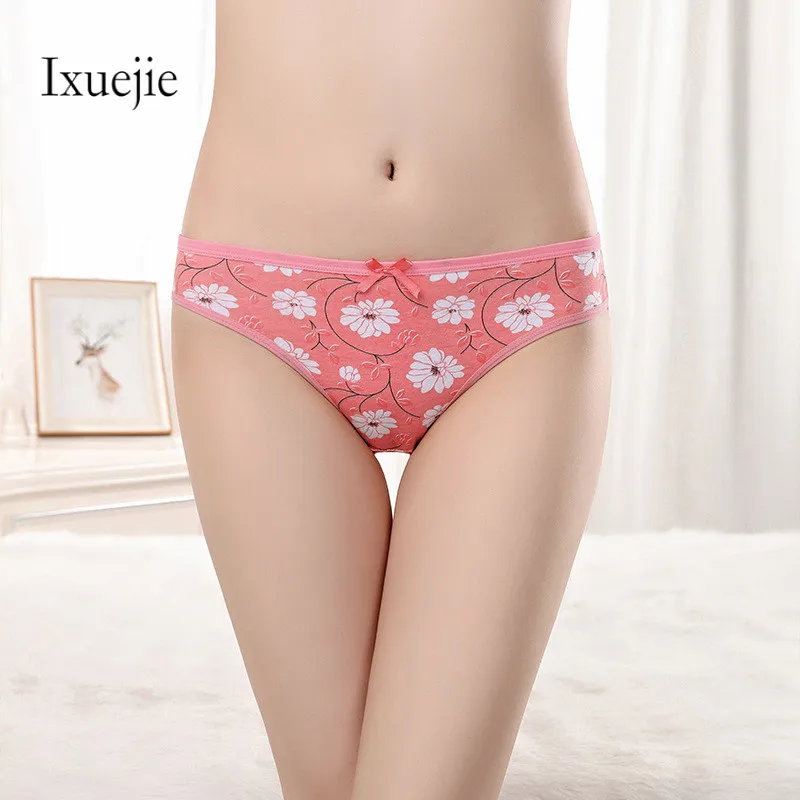 6 шт./партия сексуальное женское нижнее белье с цветочным принтом модные трусики