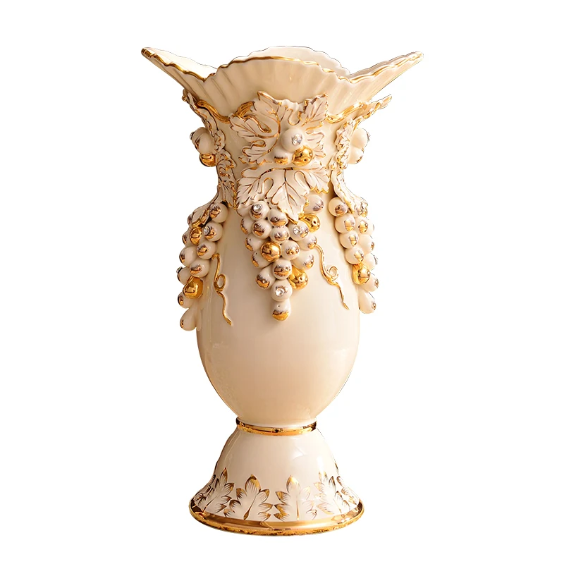 

European luxury decoration ceramic vase inserted large garden decor craft gift Home Furnishing living room