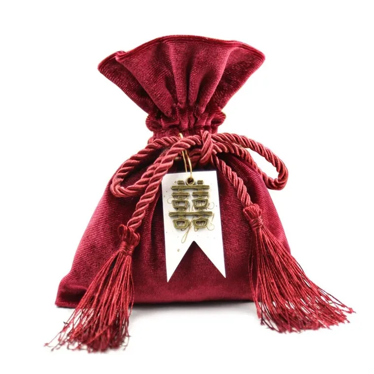 10pcs 14cmX12cm chinese style Wedding Candy Bag with Tassels Gifts Pouch Favor Bags rustic wedding favors and gifts for guest | Дом и сад