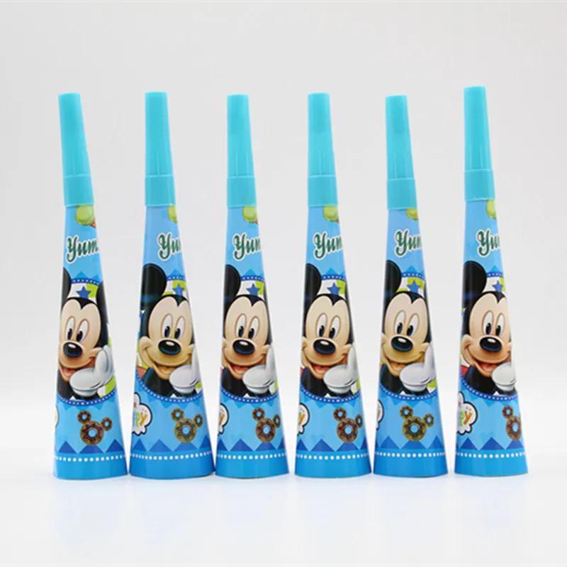 6pcs Животные анимация мультфильм Микки Маус Синяя тема Микки Маус одноразовая посуда День рождения украшение для детей - Цвет: 6pcs