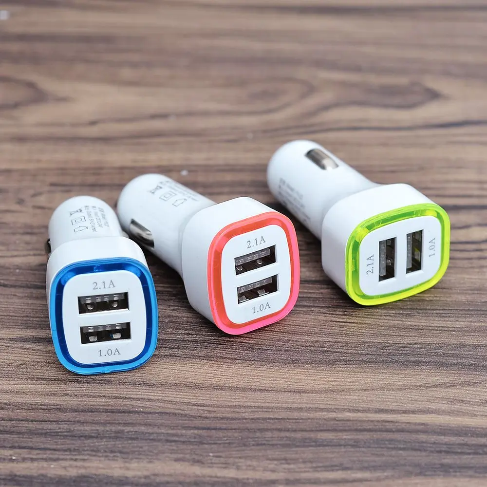 Новые яркие красочные зарядки 2.1A usb портами и светодиодным индикатором на 2