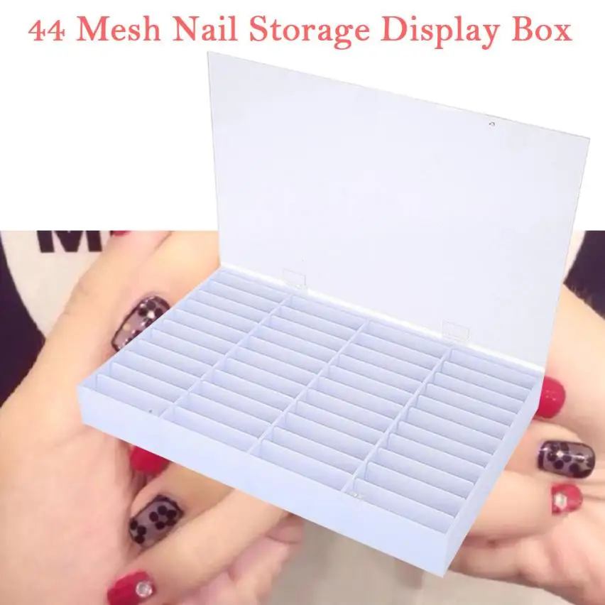 44 slots Nail showing shelf Art Training Practical Tips Display Holder Organizer Storage Box 5U0801 |