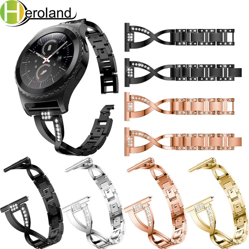 20 мм браслет со стразами на запястье для Samsung Gear S2 классический смарт sport s2 ремешок