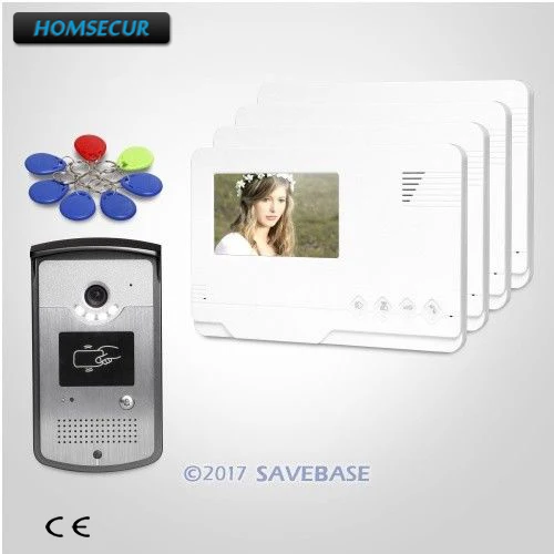 

HOMSECUR 1V4 4.3inch Video Door Entry Call System with IR Night Vision for Home Security