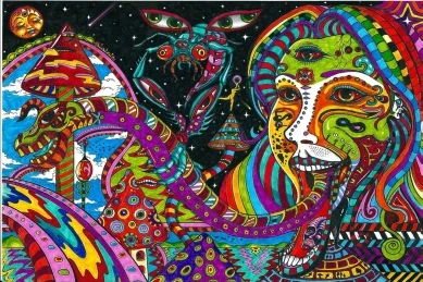 Возьмите трубу мальчик психоделическая кислота Lsd картина плакат шелковая ткань печать настенные картины для гостиной украшения спальни - Цвет: Зеленый