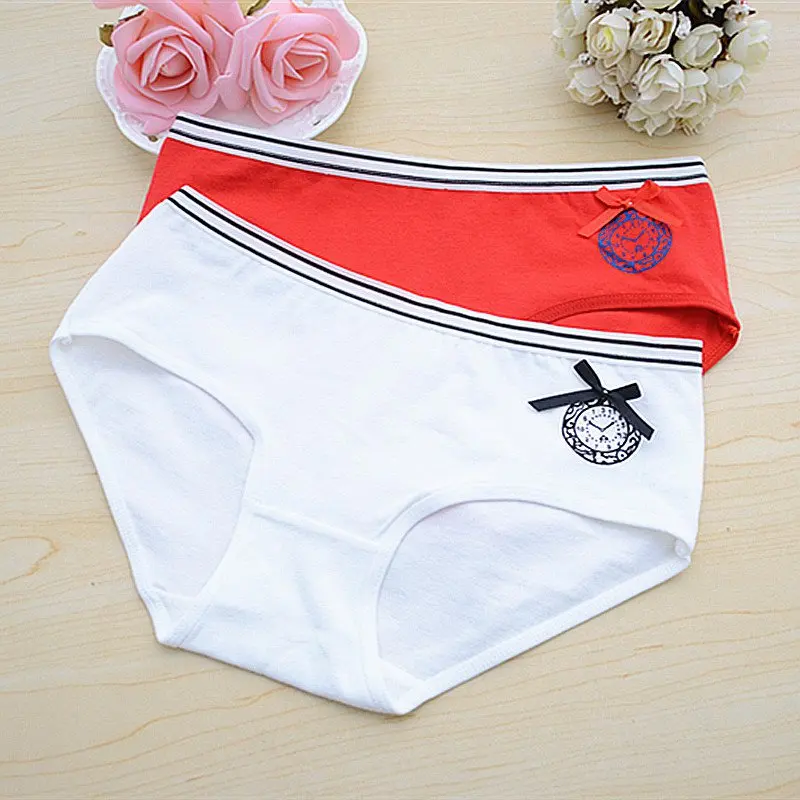Женские хлопковые кружевные трусы с низкой талией нижнее белье бантом