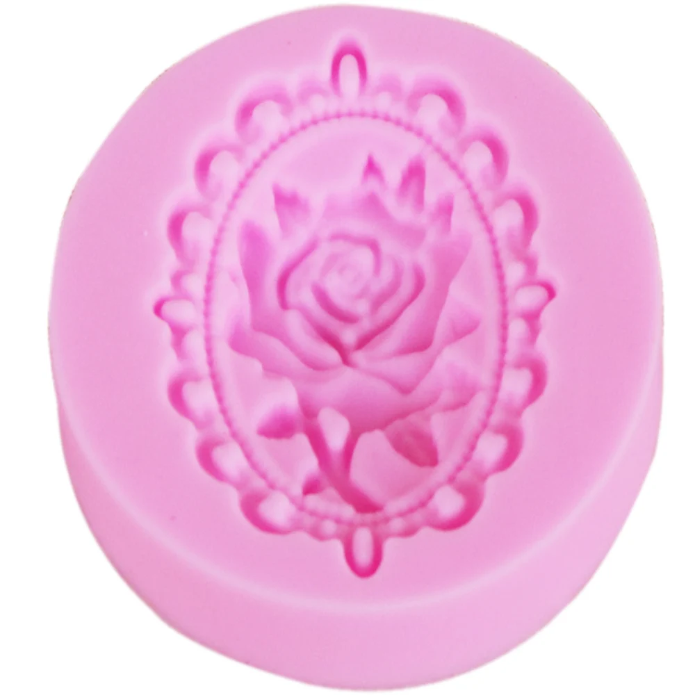 10 шт./компл. зеркальные силиконовые формы с рамкой в виде роз для шоколадных