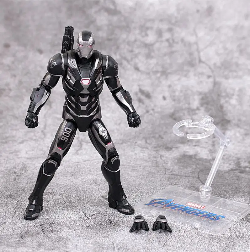 Черный 17cm Avengers Endgame Thor Captain America Captain Marvel War Machine Action figure toys doll Christmas gift with box - Цвет: Черный