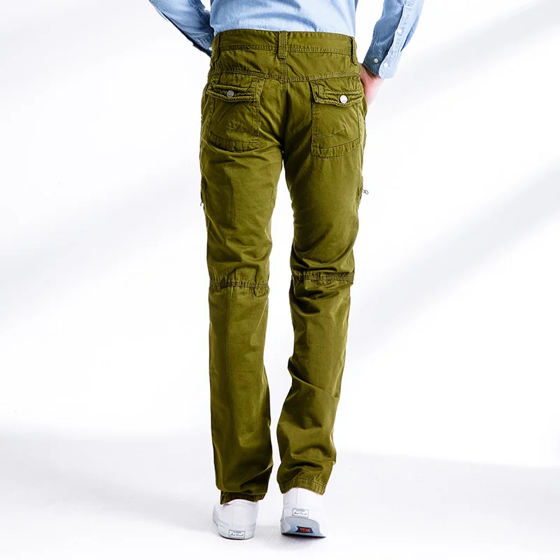 Мужские брюки-карго Новинка 2017 года Дизайнерские однотонные прямые брюки на
