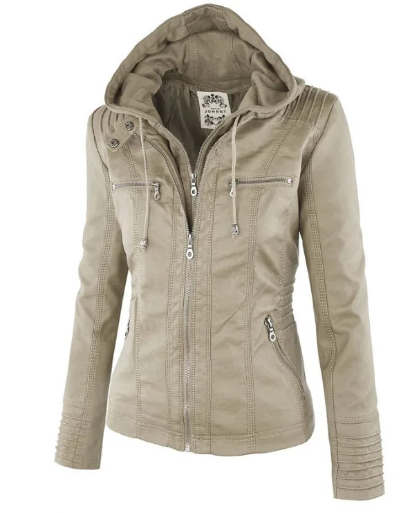 Новинка женские зимние пальто кожаные куртки толстовка со съемной грудной