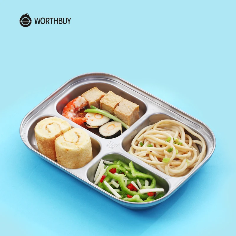 WORTHBUY японский Bento Box 304 нержавеющая сталь металлический Ланч бокс с отделениями