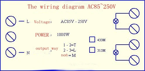 1000m AC 85 В постоянного тока 100V 110V 220V 250V 1000W 2 CH домашней автоматизации системы