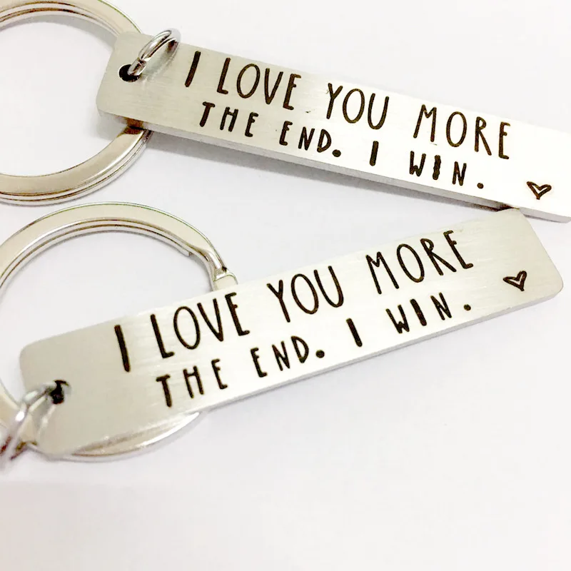 Ювелирное изделие для пары брелок I LOVE YOU MORE я никогда не буду любить тебя до конца