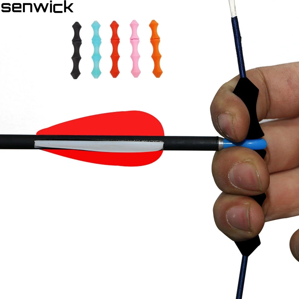 

Hunting Archery Target Recurve Bowstring Finger Guard Sever Soft Silicon Bow String Protector Gear Outdoor shooting