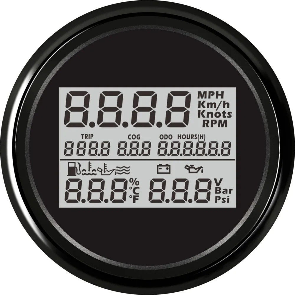 Многофункциональный тахометр измеритель уровня воды и топлива GPS спидометр 3 в 1 85