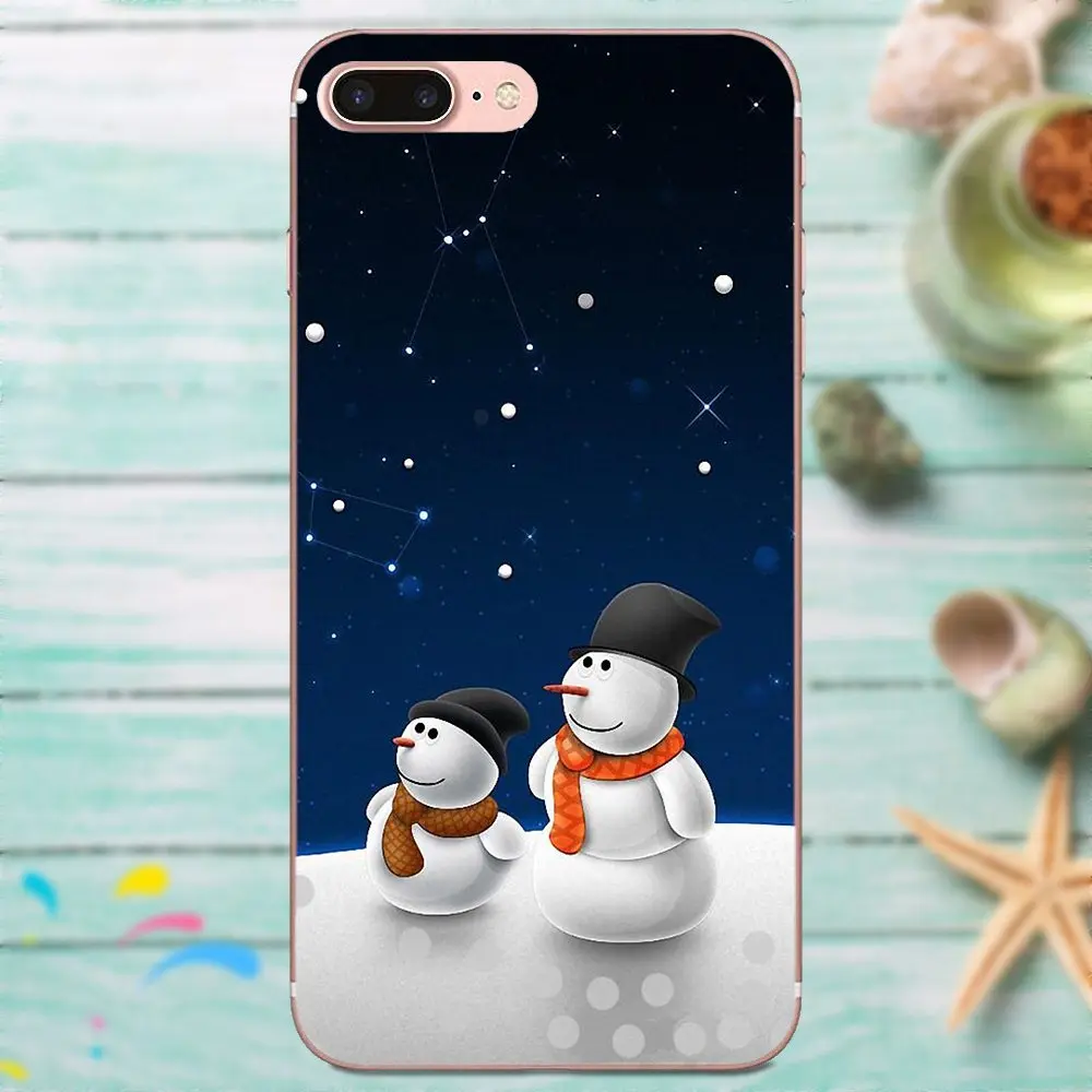 Для Apple iPhone 4 4S 5 5C 5S SE 6 6S 7 8 Plus X XS Max XR красочный стиль Снеговик прекрасный