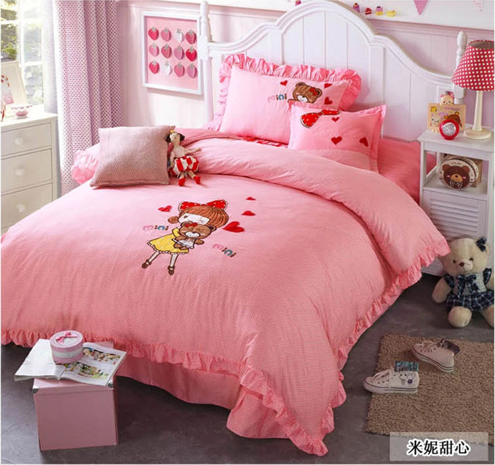 С рисунками для мальчиков и девочек 100% хлопковое постельное белье наборы дети
