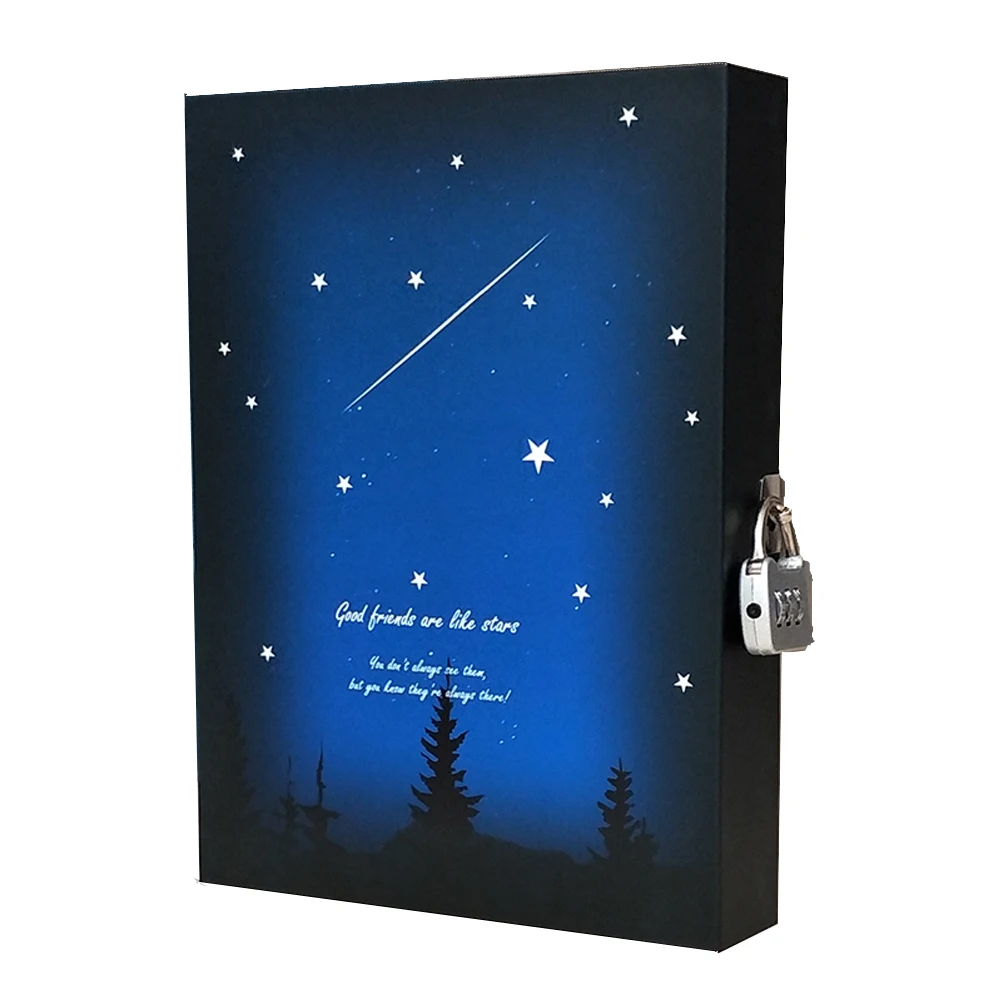 

Винтажная книга со звёздным небом с жесткой цветной коробкой, цветная яркая внутренняя страница, 144 листов TPN019