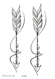 Тату-наклейка Временная Rocooart SC556 для мужчин и женщин, водостойкая, черно-белая