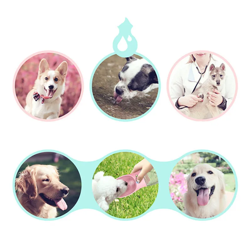 

350ML Portable Pet Dog Water Bottle Travel Dog Bowl Cups Dogs Cats Feeding Water Outdoor For Puppy Cat Pets Products