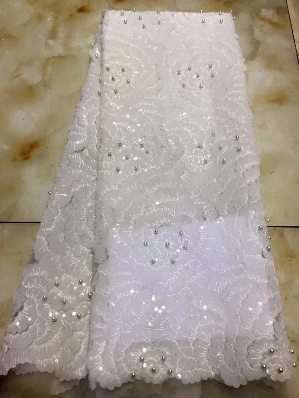 Розовые бусины с аппликацией нигерийские кружевные ткани 2018 африканская