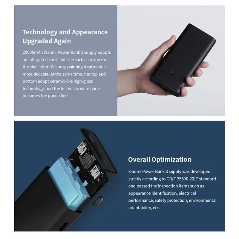 Xiaomi power Bank 3 10000 мАч 20000 мАч Внешний аккумулятор Емкость PLM07ZM USB-C 45 Вт двустороннее зарядное устройство банк питания для мобильного телефона