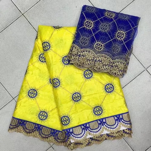 2017 New Fashion African bazin riche getzner Lace Fabric High Quality Embroidery 2yards mesh tulle net lace fabric set! red | Дом и сад