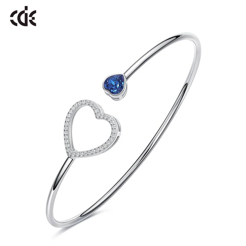 CDE украшенный кристаллами Pulseras Mujer Moda Стерлинговое Серебро 925 пробы браслет с