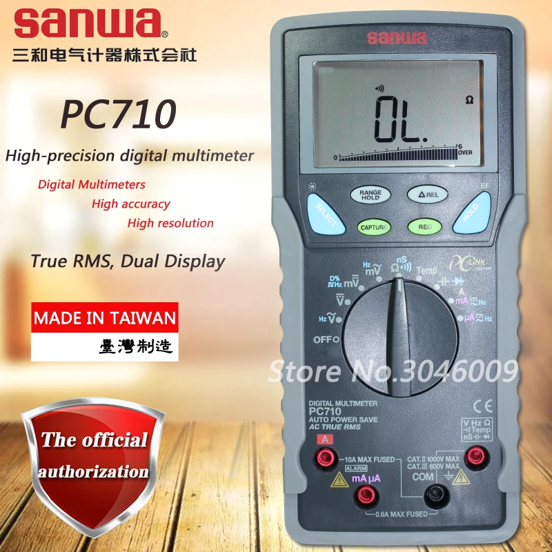 

Sanwa PC710 Digital Multimeters/High accuracy/High resolution(PC Link), True RMS, Dual Display, Temperature Test