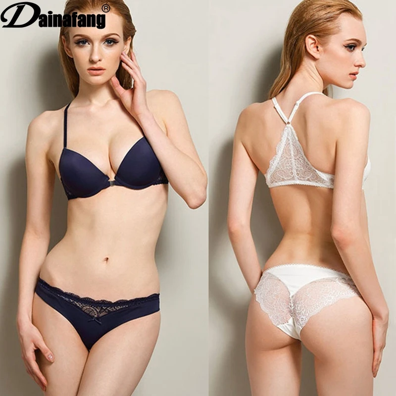

DAINAFANG 2019 Sexy Women Push Up Bras Sets 7 Color Y Shaped Belts Buckle Lingerie Set Bra and Pants Seamless Dress